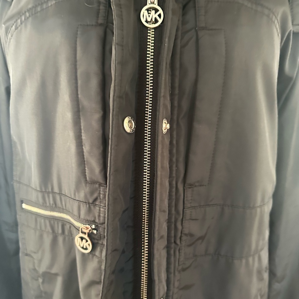 MICHAEL MICHAEL KORS Women’s Black Full Zipper Hooded Coat - L - Picture 6 of 10